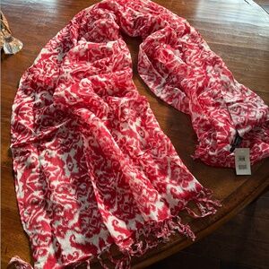 NEW Red & White Brazen Pashmina Scarf